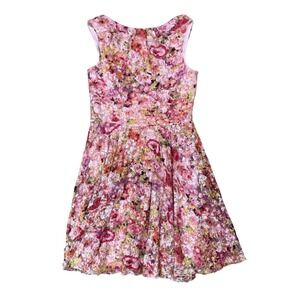 12 Pink Floral Lace Fit and Flare Graduation Dress Cute Spring Wedding Guest
